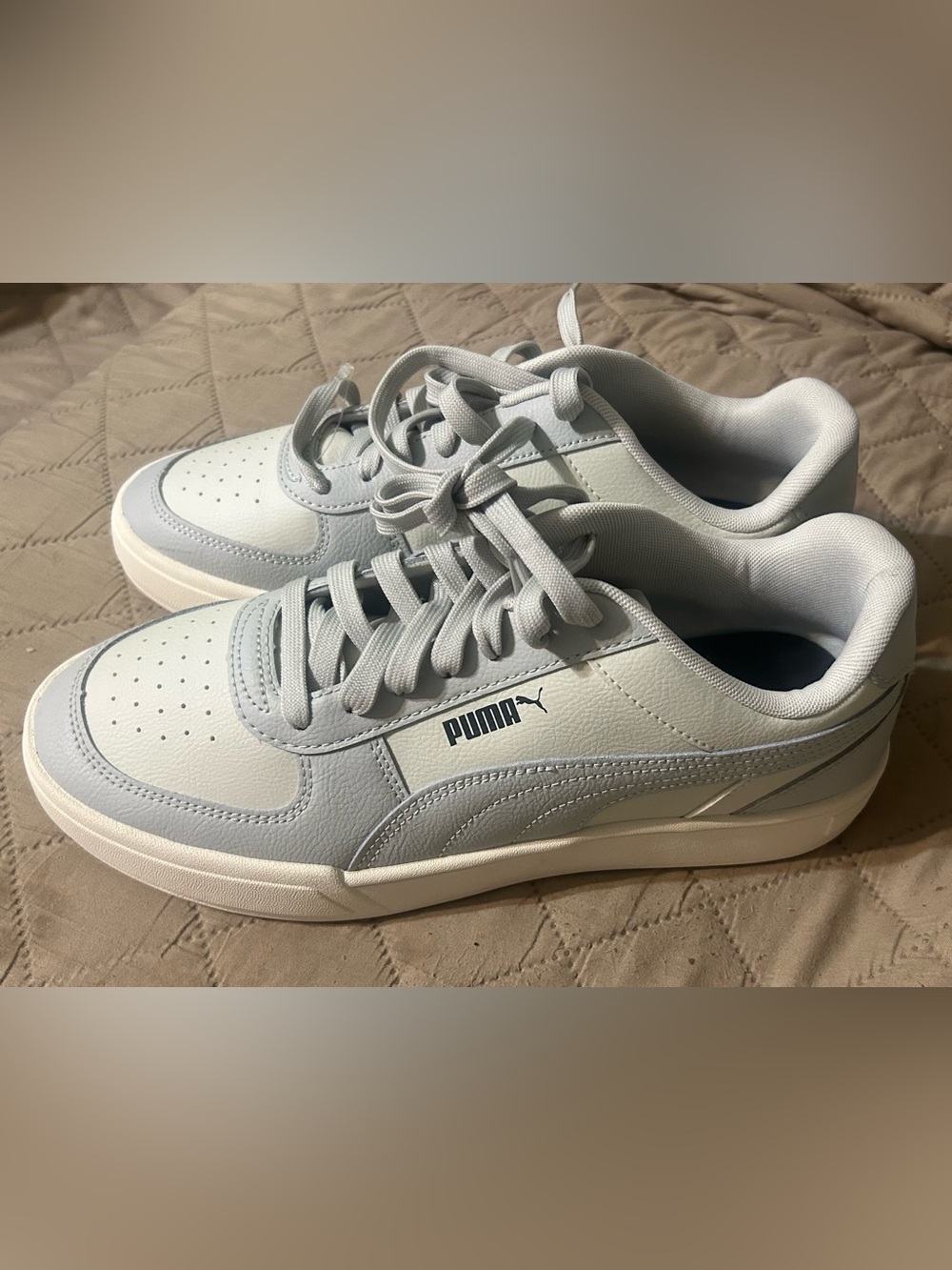 PUMA Carter Leather Low Top Sneakers Ash Gray 9